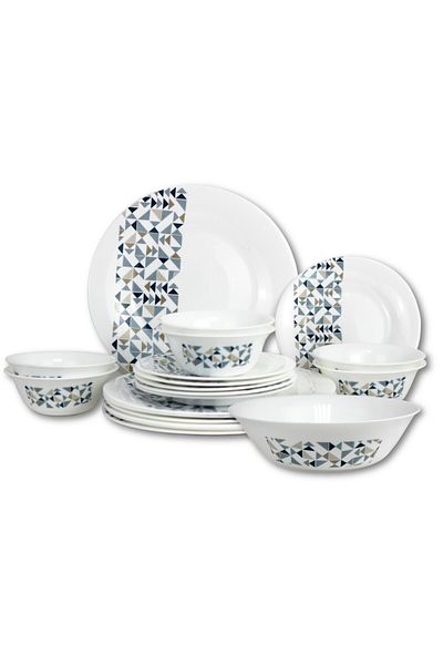 Melrich 20 Pcs Opal ware Dinner Set BPA Free Dishwasher & MIcrowave safe