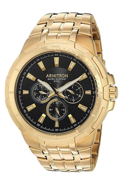 Generic Armitron Men 20 5144Bkgp Multi Function Dial Gold Tone Bracelet Watch