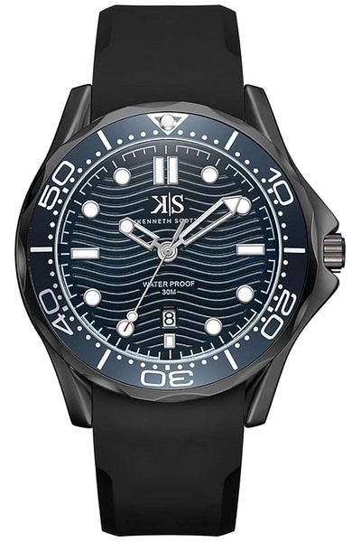 Generic Kenneth Scott Men Analog Navy Blue Dial Watch K22009 Bsbn