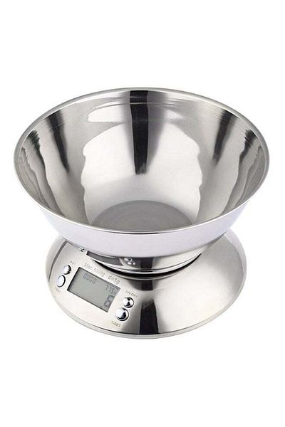 Generic Stainless Digital Electronic Food Scale With Bowl Silver