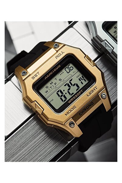 erorex Sport Men Digital Chronograph Resin Strap Watch 40 8460 Black Gold