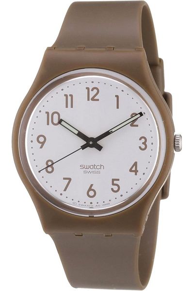 Generic Swatch Originals Choco Latte White Dial Unisex Watch Gc106