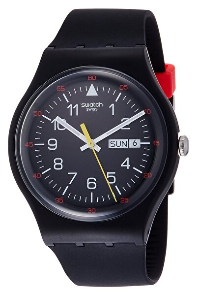 Generic Swatch Originals Yokorace Black Dial Silicone Strap Men Watch Suob724