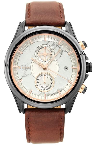 Generic Titan Grandmaster Ii Analog White Dial Men Watch 1847Kl01