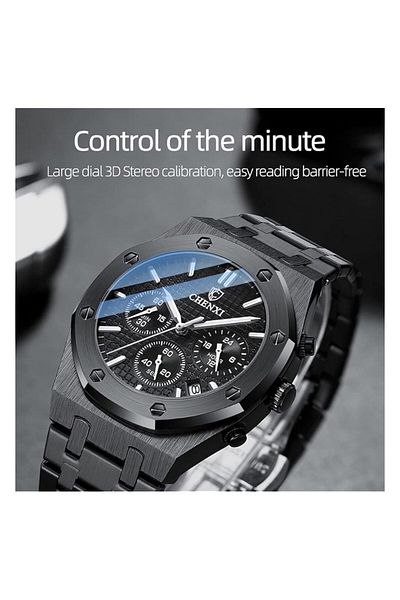Generic Arabest Multifunction Sports Watch Men Steel Band Waterproof Quartz Watch