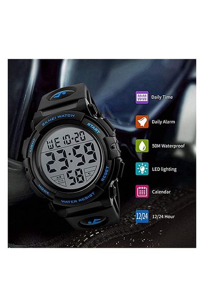 Generic Digital Watch Black Watches 50M Waterproof Outdoor Chronograph Wrist Watches With Led Back Ligh