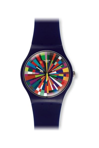 Generic Swatch Color Explosion Multicolor Dial Plastic Rubber Quartz Men Watch Suov101