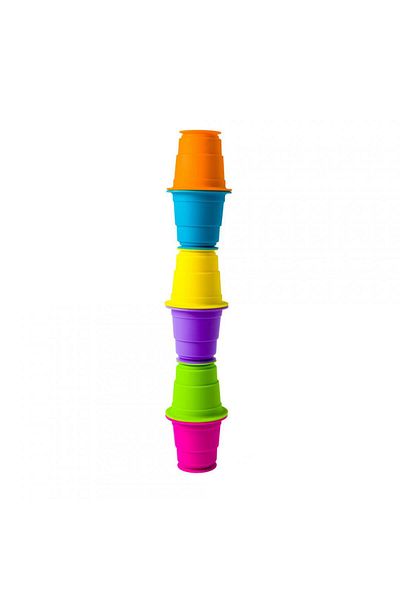 Tomy Fat Brain Set of 6 Colored Silicone Cups