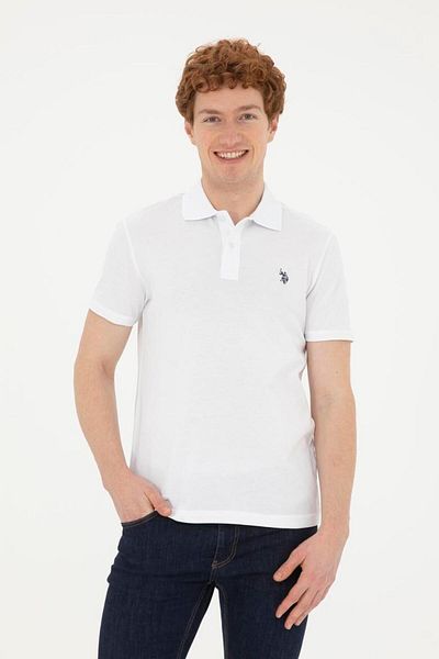 U.S. Polo Assn. Tricou roșu de bază cu gât polo pentru bărbați Fashion LIGHTNING