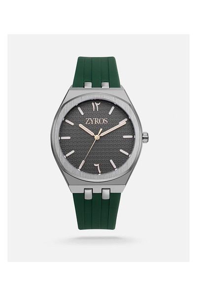 Generic Men Watch With A Green Rubber Strap