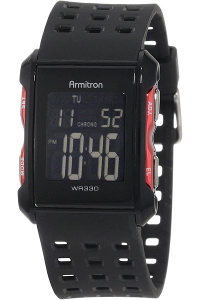 erorex Men 40 8177 Digital Chronograph Perforated Resin Strap Watch
