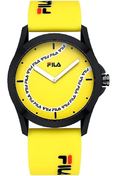 Generic Fila Indent Collection Analog Watch For Men Yellow Dial Yellow Silicone Strap 38 864 105
