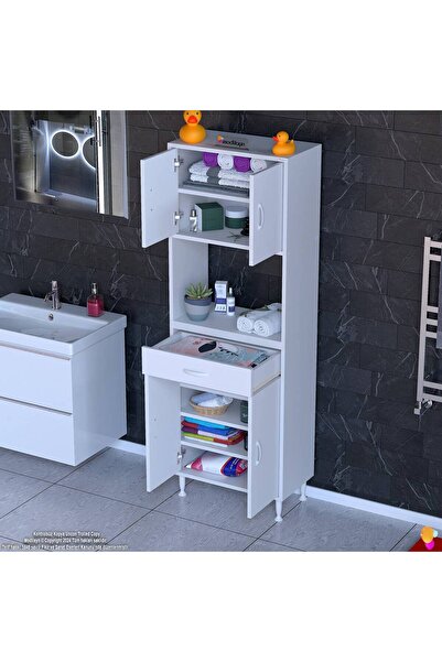 Modilayn ARDA Banyo Dolabı 60x173x32,5cm 1 çekmece 4 kapak ve 7 raflı İhtiyaca uygun kolay kurulum