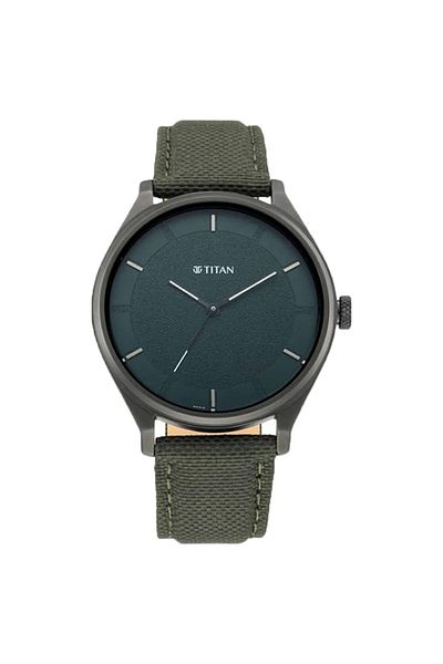 Generic Titan Men Nylon Neo Analog Green Dial Watch 1802Nl02 Nr1802Nl02 Band Color Green