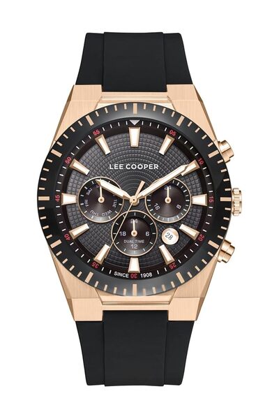 Generic Lee Cooper Men Jp25 Movement Watch Multi Function Display And Silicone Strap Lc08088 451 Black