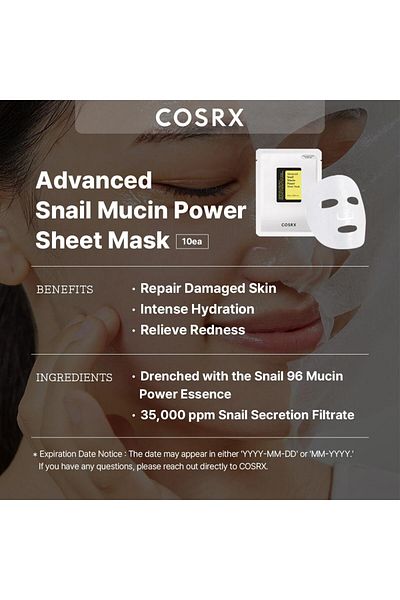 Cosrx Advanced Snail Mucin Power Sheet Mask – Hydrating & Restorative Face Mask (1 Sheet)