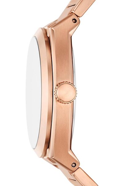 Generic Fossil Men Everett Quartz Stainless Steel Three Hand Watch Color Rose Gold Chocolate Model Fs6028