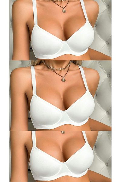 randevu 3-Piece White Comfortable Seamless Bustier with Underwire