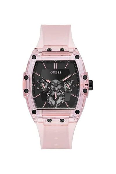 Generic Guess Men Sporting Pink Limited Edition 43Mm Pink And Black Watch Pink