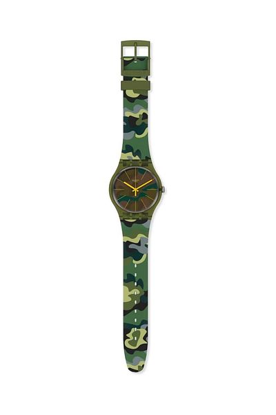 Generic Swatch New Gent Swiss Quartz Silicone Strap Green 20 Casual Watch Model Suog114