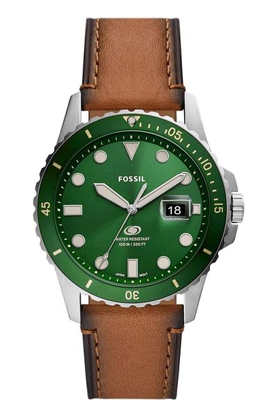 Generic Fossil Blue Watch For Men Quartz Movement With Stainless Steel Or Leather Strap