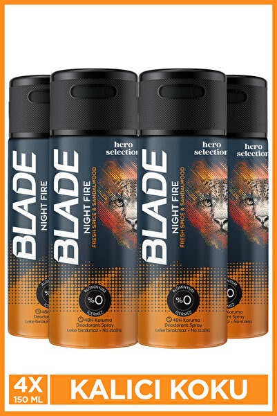 Blade Hero Selection Serisi Night Fire Erkek Deodorant 4x150 Ml Leke Bırakmaz