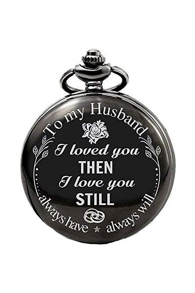 erorex Pocket Watch Pendant With Chain For Husband Unique Memorable Gift Dual Purpose Stainless Steel Clock