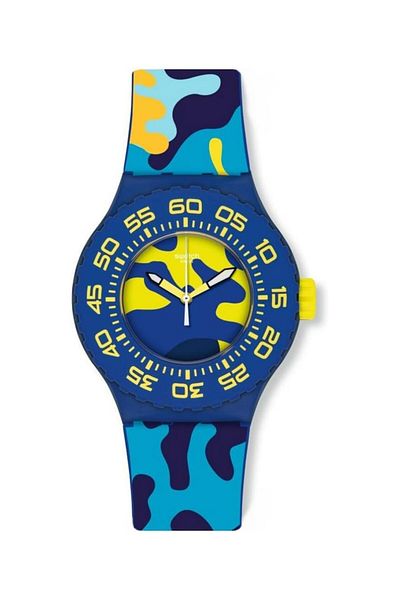 Generic Swatch Men Camo Blue Dial Watch Suun101