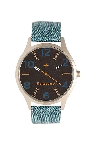 Generic Fastrack Black Dial Blue Leather Strap Watch 3184Sl02 3184Sl02