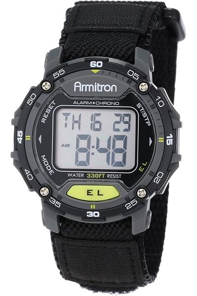 Generic Armitron Sport Unisex 40 8291Blk Gray Accented Digital Chronograph Black Nylon Strap Watch