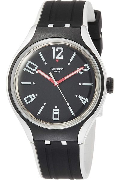 Generic Swatch Xlite Yes1004 Black Silicone Swiss Quartz Fashion Watch