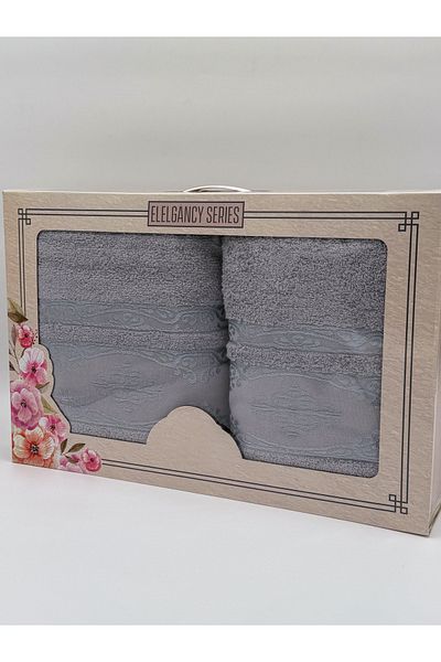 AYHANHOME Σετ πετσετών μπάνιου 2 τεμαχίων Jacquard Box 90x150 και 50x90