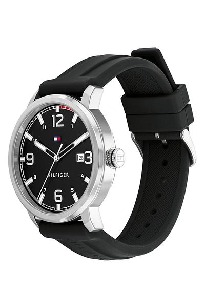 Generic Tommy Hilfiger Macy Essentials Mens Black Dial Stainless Steel Watch 1710481