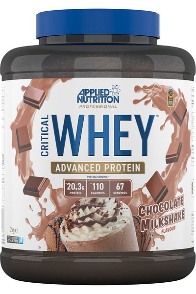 applied nutrition Critical Whey Chocolate Milkshake 2kg Muscle Development and High Performance Supporting Protein Powder