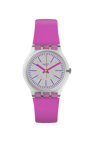 Generic Swatch Fluo Pinky Silicone Strap 12 Casual Watch Model Ge256 Grey Strap