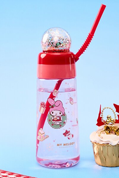 Miniso Sanrio Lisanslı Yılbaşı Koleksiyonu Pipetli ve Kristal Küreli Şişe - M...
