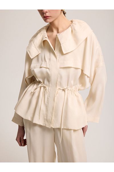 BAQA Light Beige Jacket with Waist Lacing
