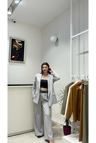 modadagiyim Women's Double Breasted Buttoned Lined Very Stylish Jacket