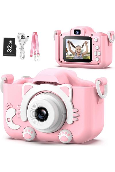AWH Kids Camera for Boys 3-8, Digital Camcorder Toy w/ 32G SD Card Included – Assorted Colors