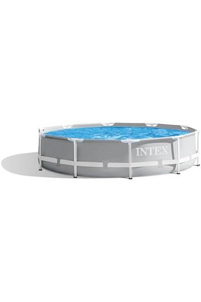 Intex مسبح انتكس ، حوض سباحة خارجي فوق الارض باطار موشور من الستيل