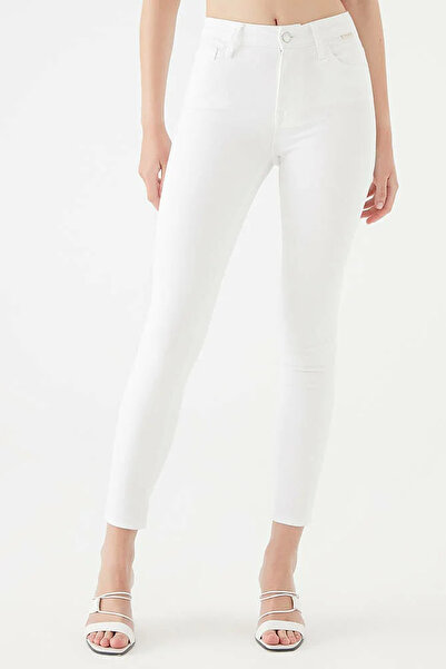 Shield Life Λευκό Skinny Leg Slim Fit Ψηλόμεσο Εξαιρετικά ελαστικό Έντονο Lycra Κολάν Jean