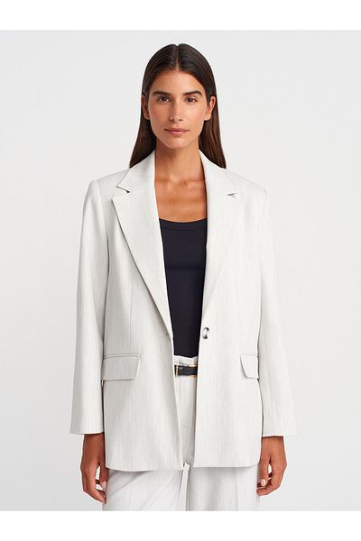 Dilvin 60768 Blazer Jacket-Light Gray