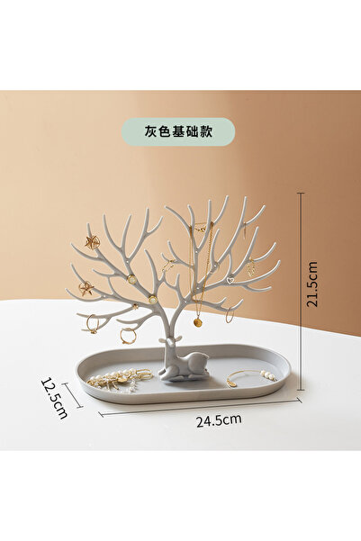 Choice Grey Antler Jewelry Display Stand Tray Tree Storage Racks Earrings Nec...