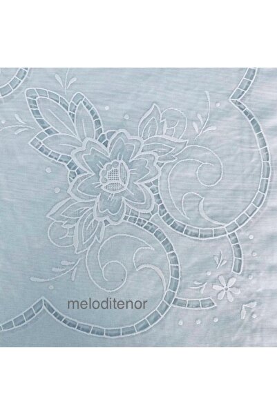 MEİWA Ready-Made Lace Embroidery Look Floral Patterned Pvc Rectangular Oilcloth Tablecloth 122 X 153 cm