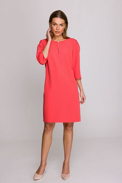 Stylove Loose-fitting dress with a teardrop neckline