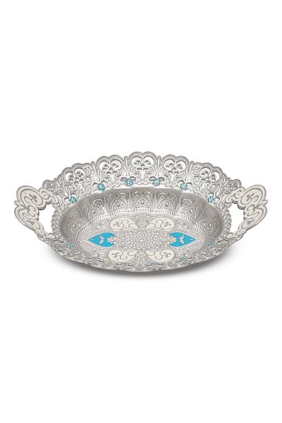 Sena Enameled Motif Date Bowl - Sugar Bowl - Snack Bowl - Turkish Delight Bowl (430-m)