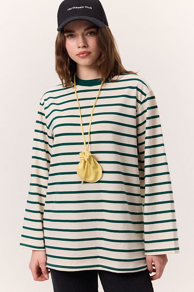 Manuka Πράσινο μακρύ μπλουζάκι Oversize