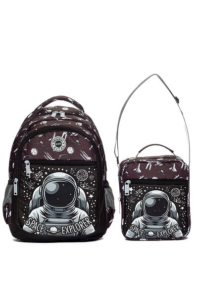 Go Veform Set de 2 ghiozdane pentru școală primară și cutie de prânz termică VTL20110 negru