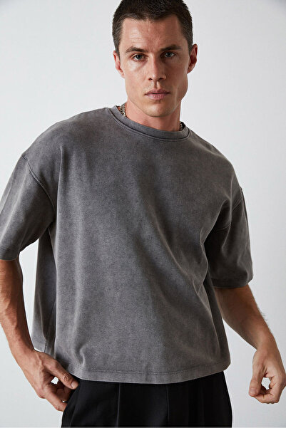Beyyoglu Yıkamalı Oversize Basic Tshirt