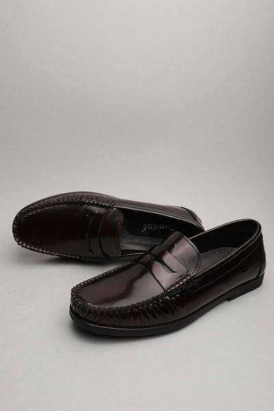 Gondol Loafer clasic pentru bărbați din piele naturală Claret Red 41 ttx.6018
